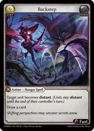 Backstep — Distorted Reflections Starter Decks Grand Archive TCG card by Primea Studio