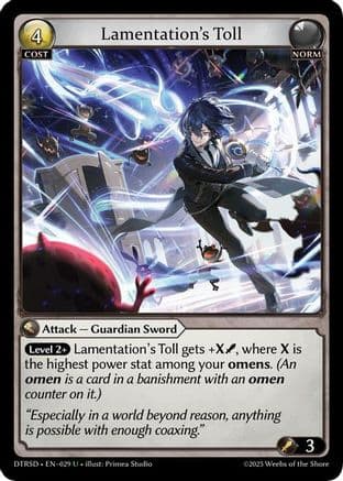 Lamentation's Toll — Grand Archive TCG card