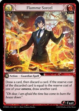Flamme Sorcel — Distorted Reflections Starter Decks Grand Archive TCG card by Primea Studio