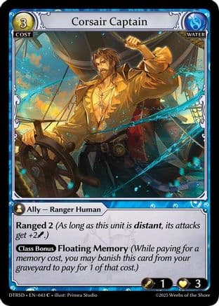 Corsair Captain — Distorted Reflections Starter Decks Grand Archive TCG card by Primea Studio
