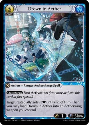 Drown in Aether — Distorted Reflections Starter Decks Grand Archive TCG card by Primea Studio
