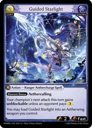 Guided Starlight — Distorted Reflections Starter Decks Grand Archive TCG card by Primea Studio
