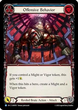 Offensive Behavior — Super Slam Flesh and Blood card by Tomasz Jedruszek