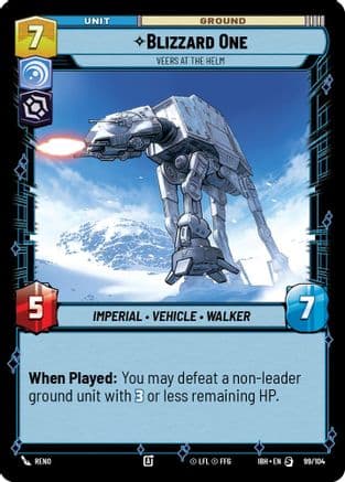 Blizzard One - Veers at the Helm — Intro Battle: Hoth