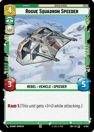 Rogue Squadron Speeder — Intro Battle: Hoth Star Wars: Unlimited card by Johnny Morrow