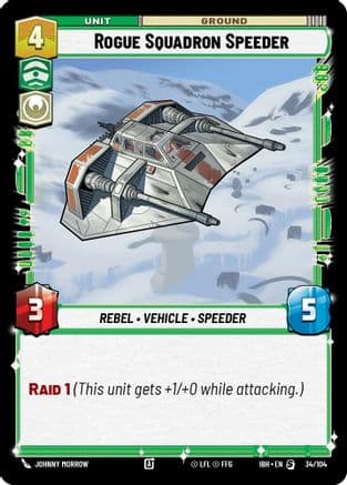 Rogue Squadron Speeder (34/104) — Intro Battle: Hoth Star Wars: Unlimited card by Johnny Morrow