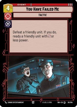 You Have Failed Me — Intro Battle: Hoth Star Wars: Unlimited card by Envar Entertainment