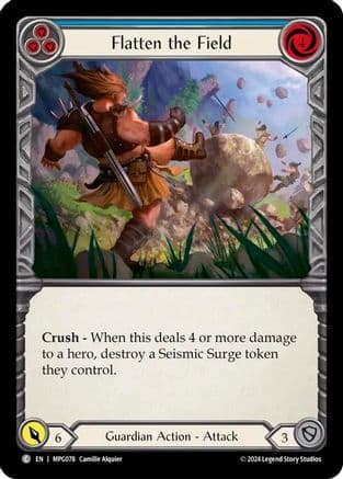 Flatten the Field (Blue) — Mastery Pack Guardian Flesh and Blood card by Ganbat Huper