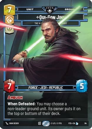 Qui-Gon Jinn - The Negotiations Will Be Short — Organized Play Promos