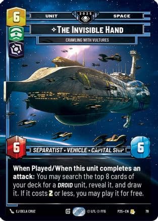 The Invisible Hand - Crawling With Vultures — Organized Play Promos Star Wars: Unlimited card by EJ Dela Cruz