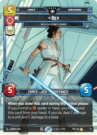 Rey - With Palpatine's Power (71) — Organized Play Promos