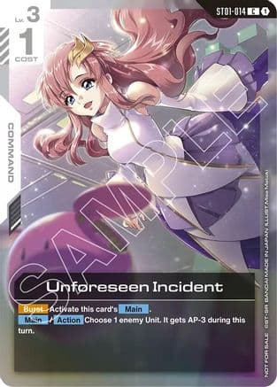 Unforeseen Incident (Store Tournament Participant Pack 01) — Gundam Promotional Cards