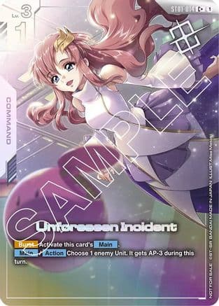 Unforeseen Incident (Store Tournament Winner Pack 01) — Gundam Promotional Cards