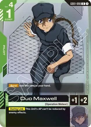 Duo Maxwell (Store Tournament Participant Pack 01) — Gundam Promotional Cards
