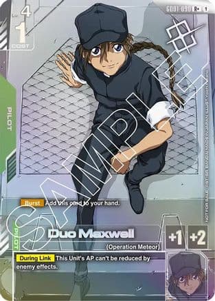 Duo Maxwell (Store Tournament Winner Pack 01) — Gundam Promotional Cards