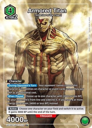 Armored Titan (R*) — UE10ST: Attack on Titan Starter Deck Union Arena card by BANDAI MADE IN JAPAN