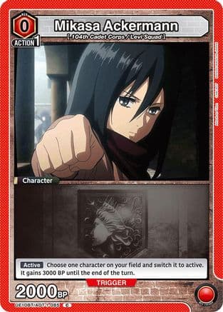 Mikasa Ackermann (085) (Box Topper Foil) — UE10BT: Attack on Titan
