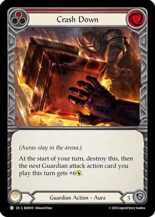 Crash Down (Red) — Welcome Deck Bravo Flesh and Blood card by Edward Chee