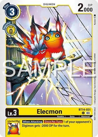 Elecmon (BT14-031) (Time Stranger Demo Deck) — Digimon Demo Deck Exclusive Cards Digimon Card Game card by Ryodan