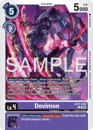 Devimon — Sinister Order Digimon Card Game card by Akiyoshi Hongō, Toei Animation