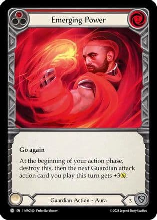 Emerging Power (Red) — Mastery Pack Guardian Flesh and Blood card by Peter Bickham