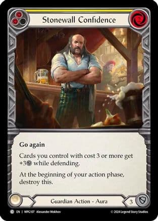 Stonewall Confidence (Yellow) — Mastery Pack Guardian Flesh and Blood card by Alexander Mokhov