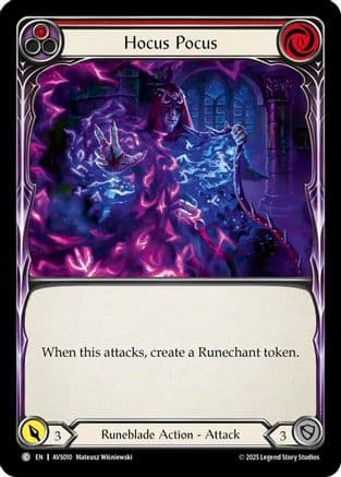 Hocus Pocus (Red) — Armory Deck: Legends Viserai Flesh and Blood card by Mateusz Wiśniewski