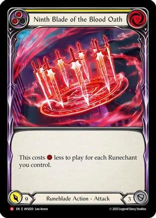 Ninth Blade of the Blood Oath (Yellow) — Armory Deck: Legends Viserai Flesh and Blood card by Leo Avero