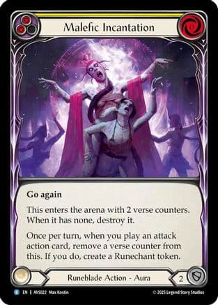 Malefic Incantation (Yellow) — Armory Deck: Legends Viserai