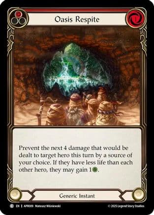Oasis Respite (Red) — Armory Deck: Legends Prism Flesh and Blood card by Mateusz Wiśniewski