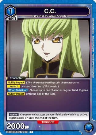 C.C. (004) — UEX03BT: CODE GEASS: Lelouch of the Rebellion Vol.2 Union Arena card by BANDAI