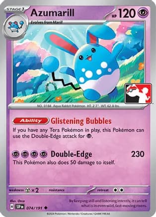 Azumarill - 074/191 — Prize Pack Series Cards