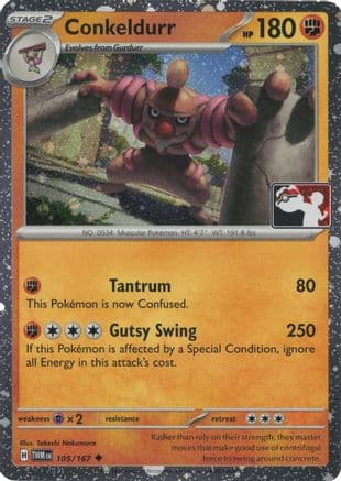 Conkeldurr - 105/167 (Cosmos Holo) — Prize Pack Series Cards Pokémon TCG card by Takeshi Nakamura