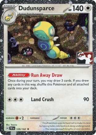 Dudunsparce - 129/162 (Cosmos Holo) — Prize Pack Series Cards Pokémon TCG card by Teeziro
