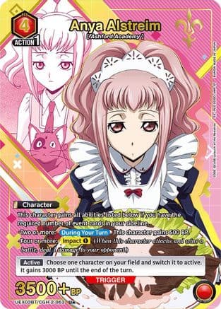 Anya Alstreim (063) (U*) — UEX03BT: CODE GEASS: Lelouch of the Rebellion Vol.2 Union Arena card by BANDAI MADE IN JAPAN