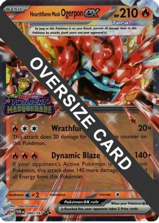 Hearthflame Mask Ogerpon ex (Twilight Masquerade Stamp) — Jumbo Cards