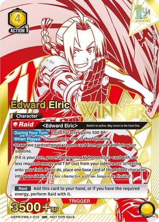 Edward Elric (012) (Winner) — Union Arena Promotion Cards