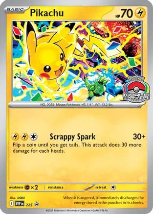 Pikachu - 225 (World Championship 2025) — SV: Scarlet & Violet Promo Cards