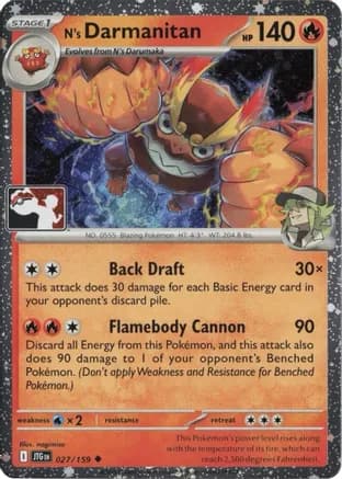 N's Darmanitan - 027/159 (Cosmos Holo) — Prize Pack Series Cards
