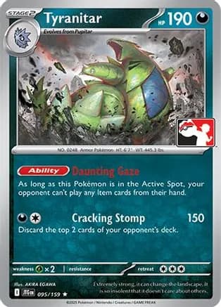 Tyranitar - 095/159 — Prize Pack Series Cards Pokémon TCG card by AKIRA EGAWA
