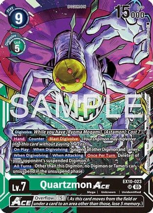Quartzmon ACE — Sinister Order Digimon Card Game card by YASUKI SHINGO, TOEI ANIMATION, Bandai Spirits