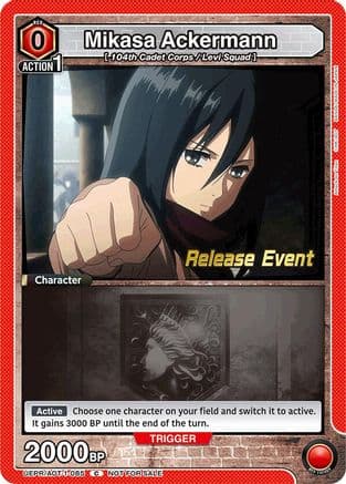 Mikasa Ackermann (085) — UE10BT: Attack on Titan Release Event Cards
