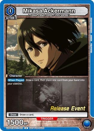 Mikasa Ackermann (023) — UE10BT: Attack on Titan Release Event Cards