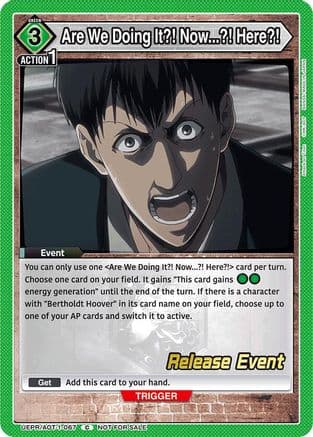 Are We Doing It?! Now...?! Here?! — UE10BT: Attack on Titan Release Event Cards