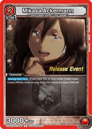 Mikasa Ackermann (086) — UE10BT: Attack on Titan Release Event Cards