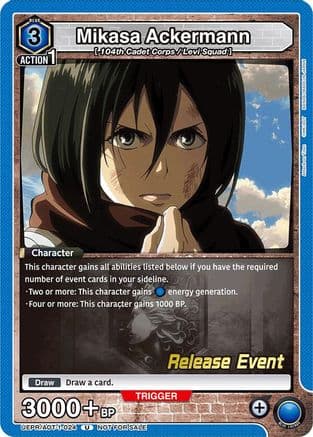 Mikasa Ackermann (024) — UE10BT: Attack on Titan Release Event Cards