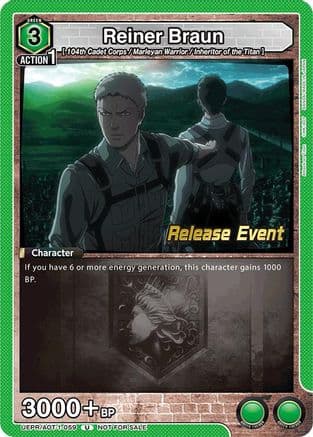 Reiner Braun (059) — UE10BT: Attack on Titan Release Event Cards