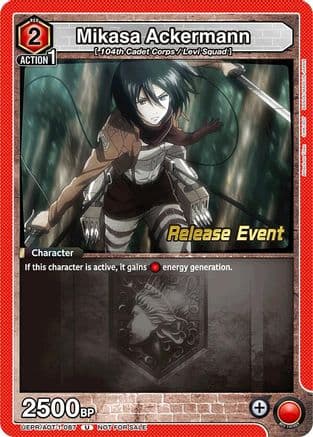 Mikasa Ackermann (087) — UE10BT: Attack on Titan Release Event Cards