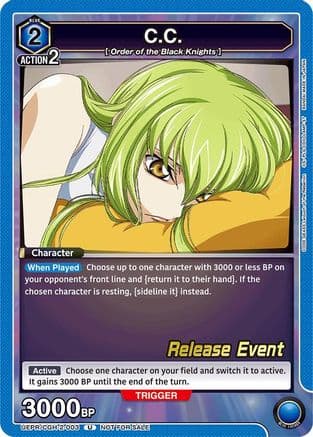C.C. (003) — UEX03BT: CODE GEASS: Lelouch of the Rebellion Vol.2 Release Event Cards