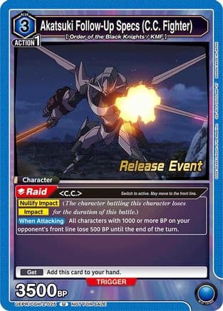 Akatsuki Follow-Up Specs (C.C. Fighter) — UEX03BT: CODE GEASS: Lelouch of the Rebellion Vol.2 Release Event Cards